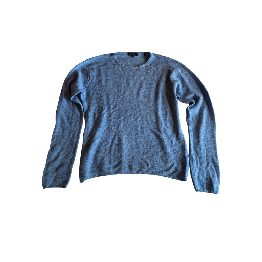Patrick‎ Assaraf Cashmere Sweater Mens Large Blue Crew Neck Long Sleeve Knit Top